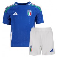 Camisa de Futebol Itália Equipamento Principal Infantil Europeu 2024 Manga Curta (+ Calças curtas)